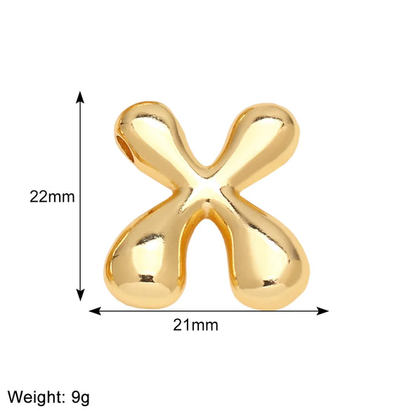 1 Piece Copper 18K Gold Plated Letter Pendant