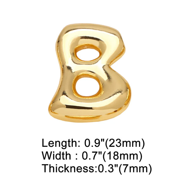 1 Piece Copper 18K Gold Plated Letter Pendant