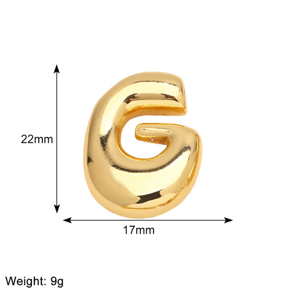 1 Piece Copper 18K Gold Plated Letter Pendant