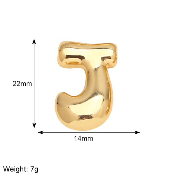 1 Piece Copper 18K Gold Plated Letter Pendant