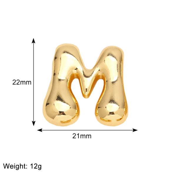 1 Piece Copper 18K Gold Plated Letter Pendant