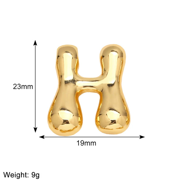 1 Piece Copper 18K Gold Plated Letter Pendant