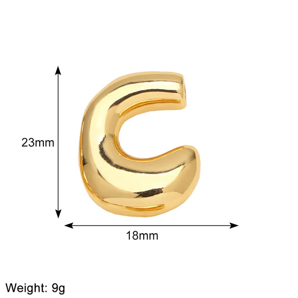 1 Piece Copper 18K Gold Plated Letter Pendant