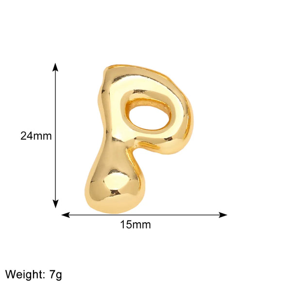 1 Piece Copper 18K Gold Plated Letter Pendant