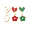 1 Piece Copper Heart Shape Flower Pendant
