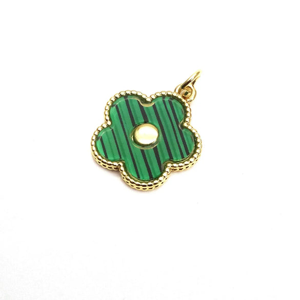 1 Piece Copper Heart Shape Flower Pendant