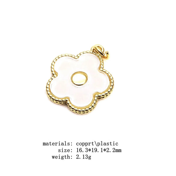 1 Piece Copper Heart Shape Flower Pendant