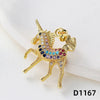 1 Piece Copper Rhinestones Animal Pendant
