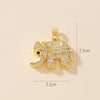 1 Piece Copper Rhinestones Elephant Pendant