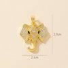 1 Piece Copper Rhinestones Elephant Pendant