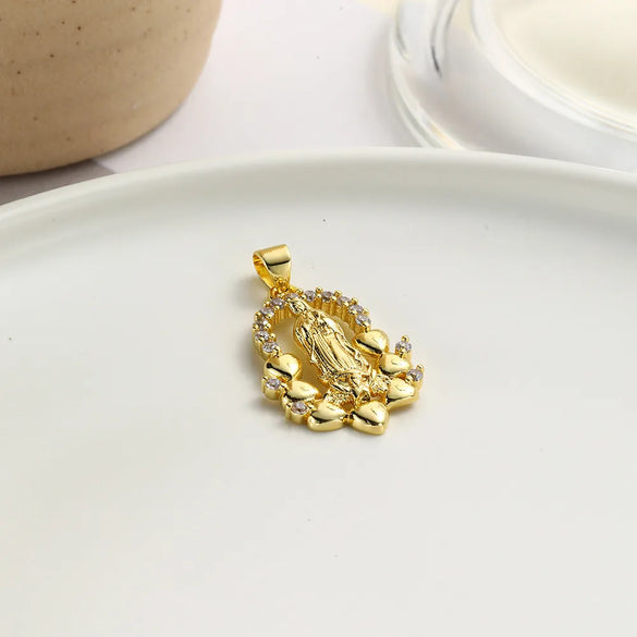 1 Piece Copper Rhinestones Solid Color Pendant