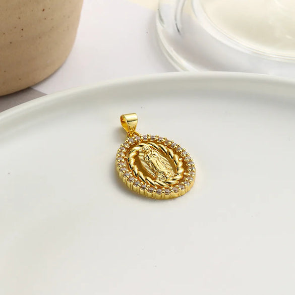 1 Piece Copper Rhinestones Solid Color Pendant