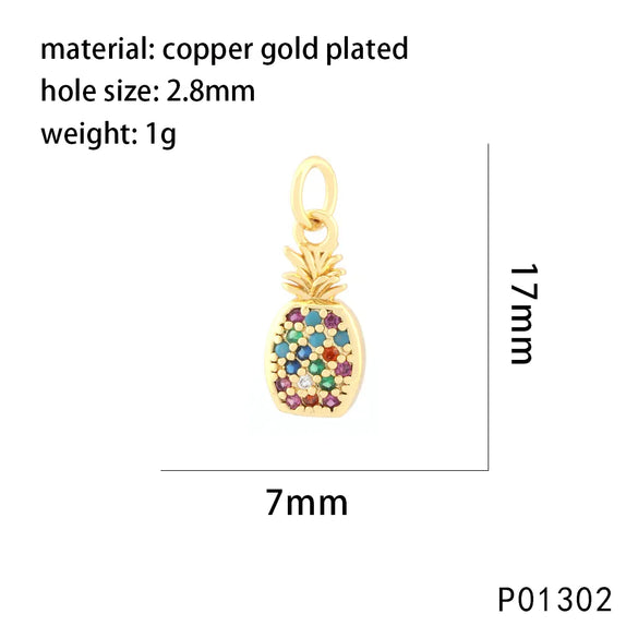 1 Piece Copper Zircon 18K Gold Plated Clouds Animal Devil'S Eye Pendant Chain