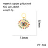 1 Piece Copper Zircon 18K Gold Plated Clouds Animal Devil'S Eye Pendant Chain
