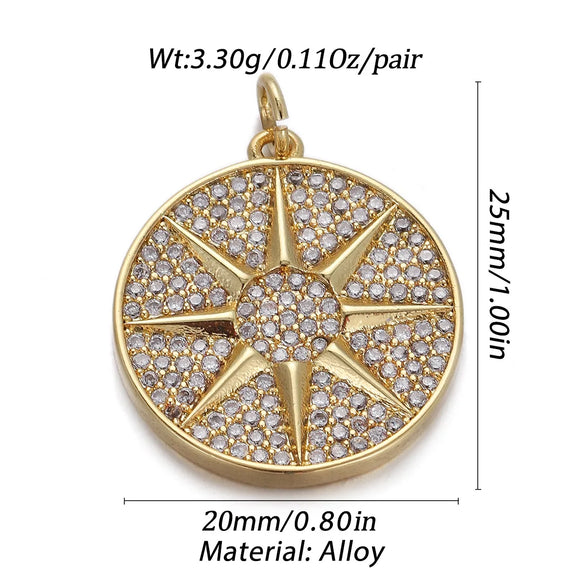 1 Piece Copper Zircon Color Block Pendant