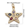 1 Piece Copper Zircon Color Block Pendant