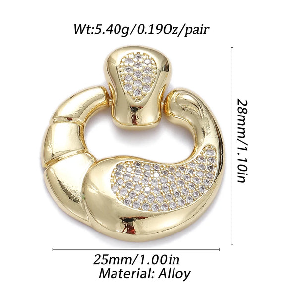 1 Piece Copper Zircon Gold Plated Geometric Heart Shape Pendant