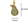 1 Piece Copper Zircon Gold Plated Watermelon Elephant Pendant Chain
