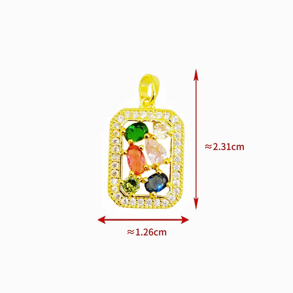 1 Piece Copper Zircon Heart Shape Flower Butterfly Pendant