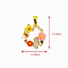 1 Piece Copper Zircon Heart Shape Flower Butterfly Pendant