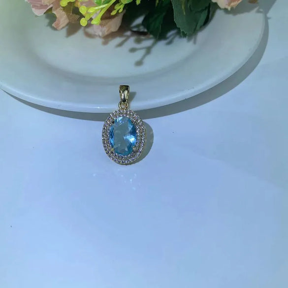 1 Piece Copper Zircon Water Droplets Pendant