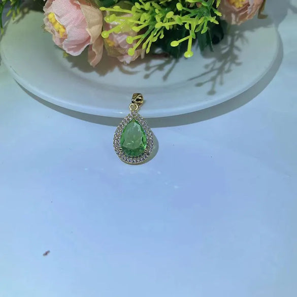 1 Piece Copper Zircon Water Droplets Pendant