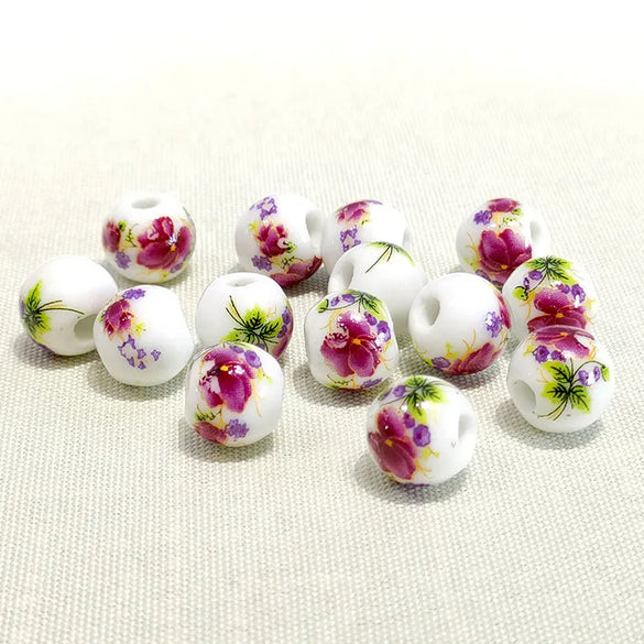 1 Piece Diameter 10mm Ceramics Flower Beads