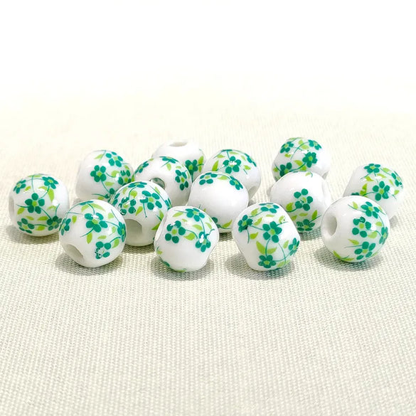 1 Piece Diameter 10mm Ceramics Flower Beads