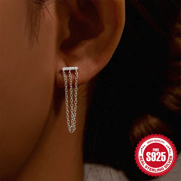 1 Piece Ear Cartilage Rings & Studs Elegant Modern Style Geometric 925 Sterling Silver Zircon Ear Cartilage Rings & Studs