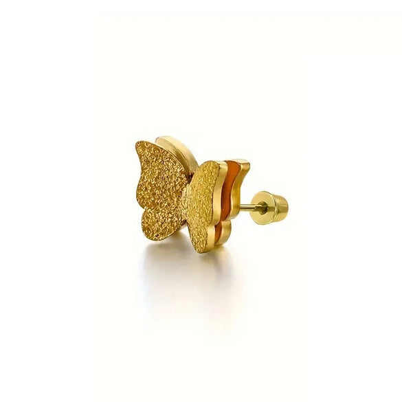 1 Piece Ear Cartilage Rings & Studs Elegant Simple Style Butterfly 316 Stainless Steel  Inlay Rhinestones Ear Cartilage Rings & Studs