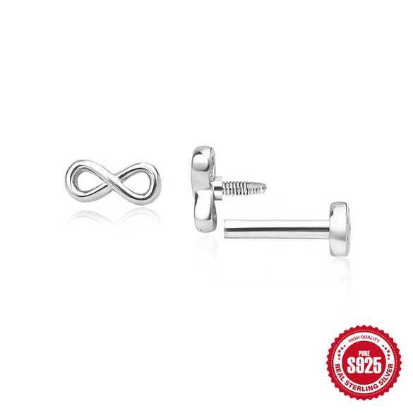 1 Piece Ear Cartilage Rings & Studs IG Style Cross Infinity Heart Shape 925 Sterling Silver Plating Inlay Zircon Ear Cartilage Rings & Studs