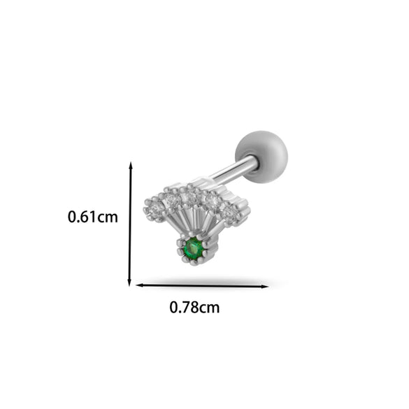 1 Piece Ear Cartilage Rings & Studs IG Style Vintage Style Simple Style Heart Shape Flower Butterfly 316 Stainless Steel  Copper Inlay Zircon Ear Cartilage Rings & Studs