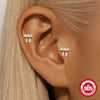 1 Piece Ear Cartilage Rings & Studs Simple Style Geometric 925 Sterling Silver Zircon Ear Cartilage Rings & Studs
