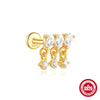 1 Piece Ear Cartilage Rings & Studs Simple Style Geometric 925 Sterling Silver Zircon Ear Cartilage Rings & Studs