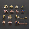 1 Piece Ear Cartilage Rings & Studs Simple Style Geometric Brass Plating Inlay Zircon Ear Cartilage Rings & Studs
