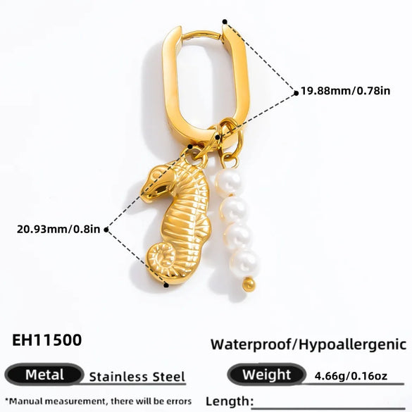 1 Piece Elegant Simple Style Fish 304 Stainless Steel 18K Gold Plated Drop Earrings