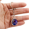 Fashion Constellation Stainless Steel Plating Glass Keychain