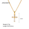1 Piece Fashion Cross Stainless Steel Plating Inlay Zircon Pendant Necklace