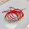 Fashion Eye Artificial Crystal Glass Copper Beaded Enamel Plating Gold Plated Women'S Bracelets