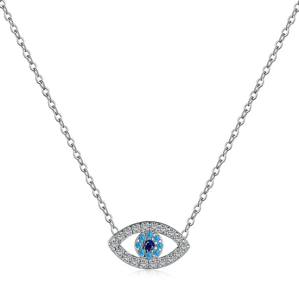 1 Piece Fashion Eye Sterling Silver Plating Zircon Necklace