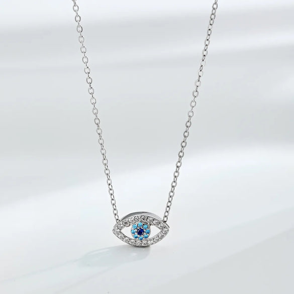 1 Piece Fashion Eye Sterling Silver Plating Zircon Necklace
