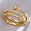 1 Piece Fashion Geometric Copper Inlay Zircon Rings