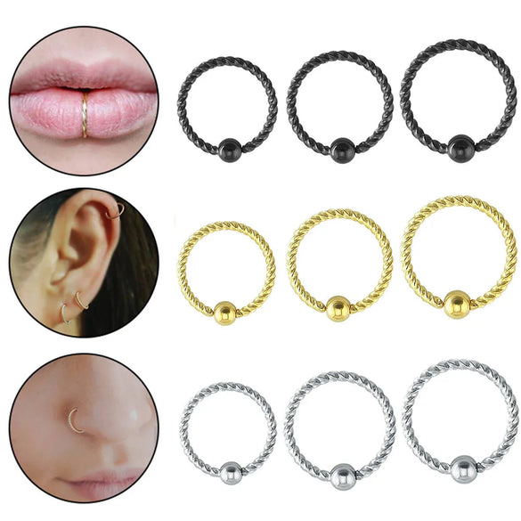 1 Piece Fashion Geometric Stainless Steel Plating Nose Ring