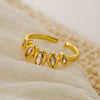 1 Piece Fashion Leaf Copper Plating Inlay Zircon Open Ring