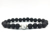 1 Piece Fashion Round Crystal Volcanic Rock Beaded Unisex Bracelets