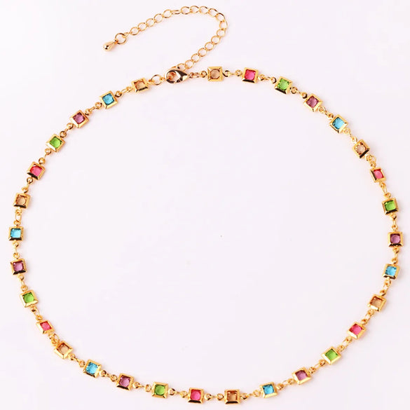 1 Piece Fashion Square Copper Plating Inlay Zircon Women's Bracelets Necklace