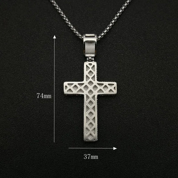 1 Piece Hip-Hop Cross Titanium Steel Men'S Pendant Necklace