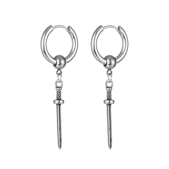 1 Piece Hip-Hop Geometric Titanium Steel Plating Men'S Drop Earrings
