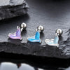 1 Piece Hip-Hop Simple Style Fish Tail 316 Stainless Steel  Zircon Ear Studs