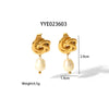 1 Piece IG Style Baroque Style Geometric 304 Stainless Steel Freshwater Pearl 18K Gold Plated Drop Earrings